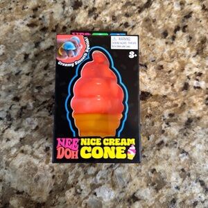 Nee Doh Nice Cream Cone Sensory Toy - Orange & Yellow